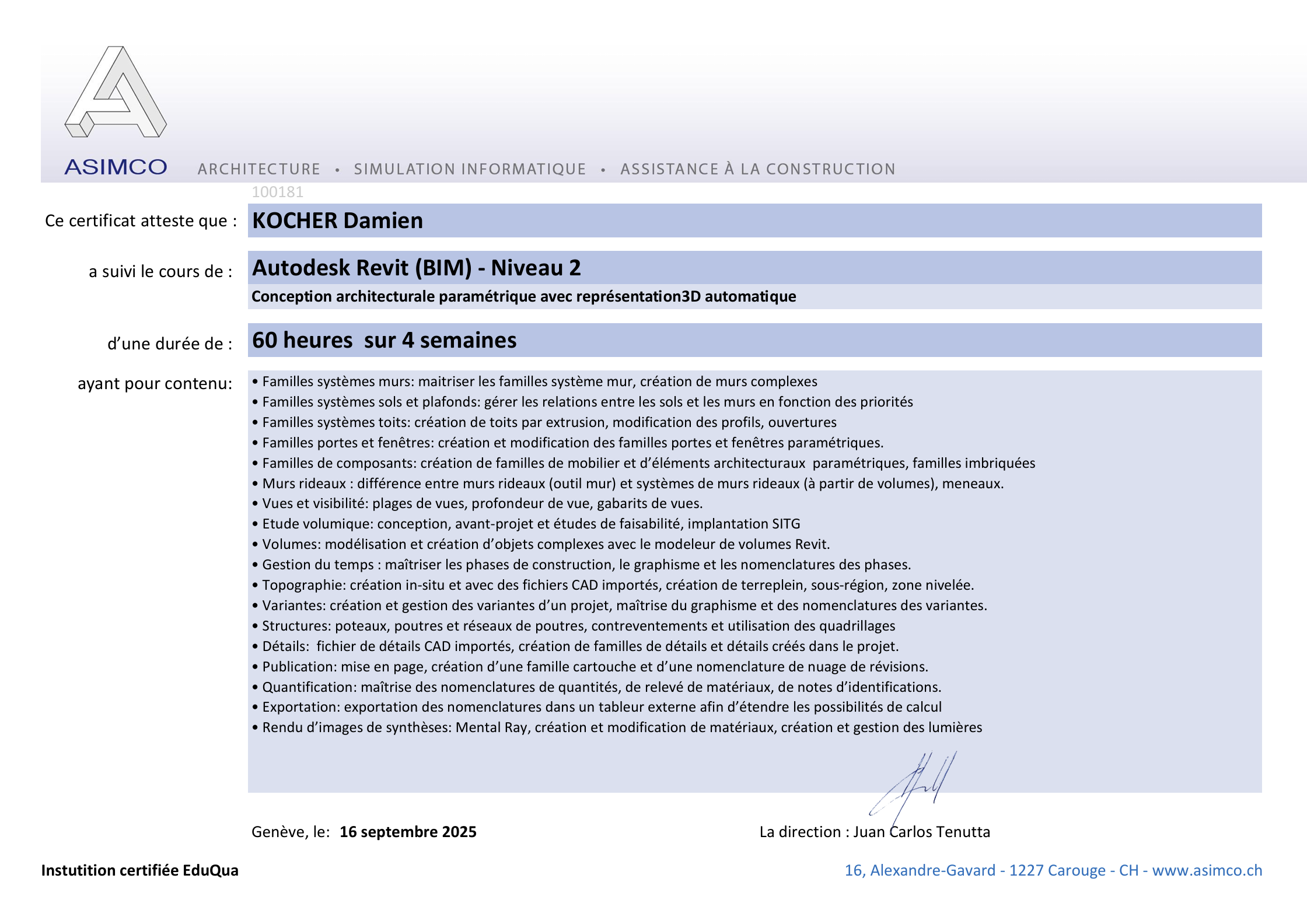 Certification Revit BIM — Niveau 2